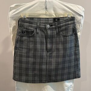 AG Adriano Goldschmied Monochrome Plaid Mini Skirt